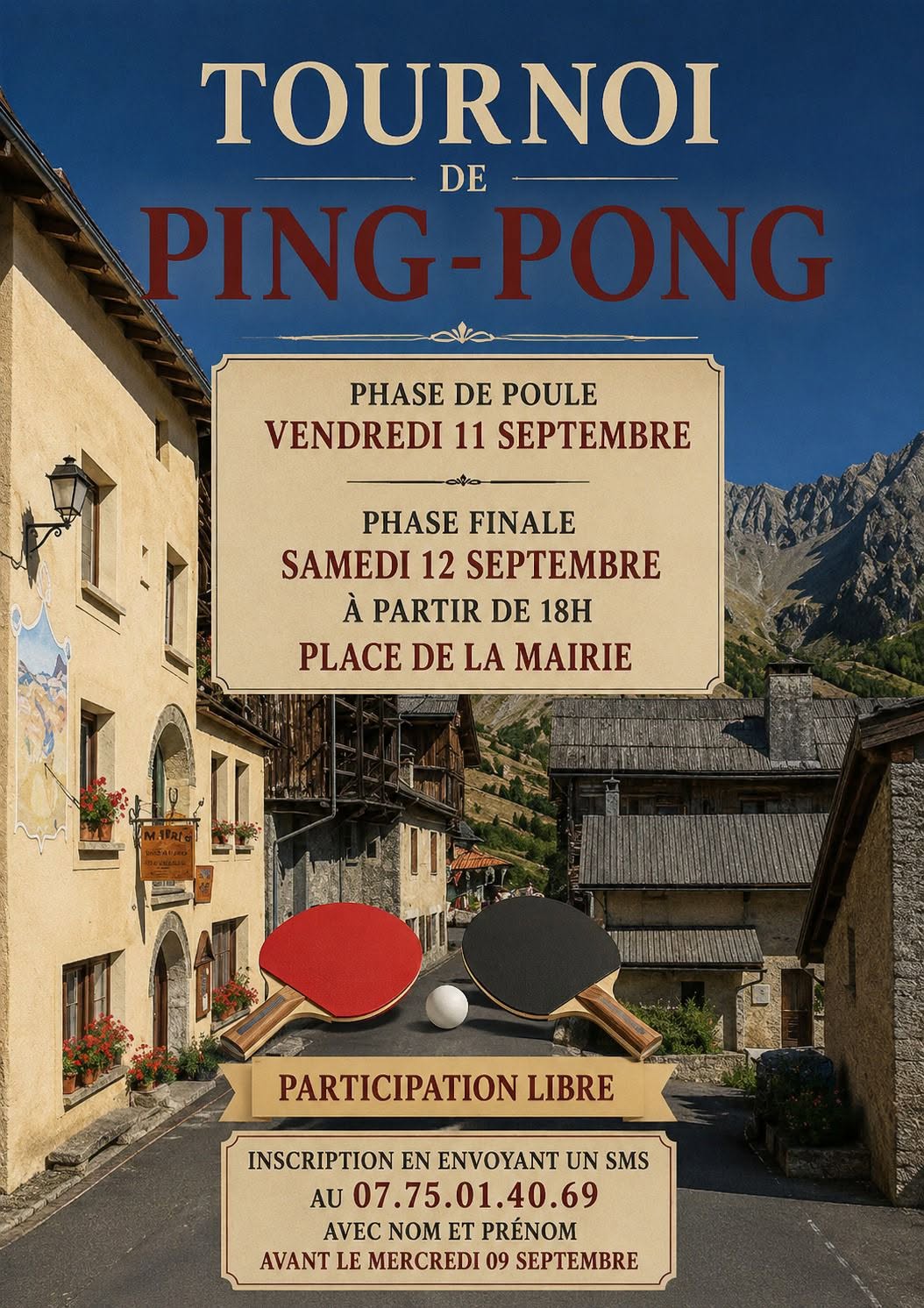 affiche tournoi de ping pong
